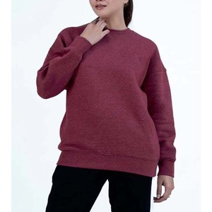 Ropa de invierno lisa y extragrande de manga larga informal en blanco, precio barato al por mayor, superventas, Sudadera de cuello redondo de secado rápido para mujer - Product Image 6