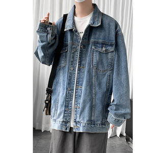 Chaquetas vaqueras transpirables cómodas para hombre de High Street, color sólido con impresión de logotipo personalizado, servicio OEM de invierno disponible - Product Image 1