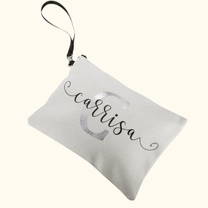Personalized Large <b>Makeup</b> <b>Case</b> Eco-Friendly Canvas Zipper Closure Practical Daily Use Fashion Bag Letter Handled <b>Makeup</b> <b>Case</b> - Product Image 3