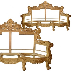 Juego de sillas de sofá seccionales con marco de madera de teca sin terminar de estilo europeo para hoteles y muebles de sala de estar para dormitorios - Product Image 2
