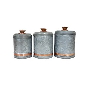 Recipiente de almacenamiento de alimentos de Metal de acero inoxidable, estilo único, forma redonda, acabado marrón para cocina, azúcar, café y té, bote - Product Image 3