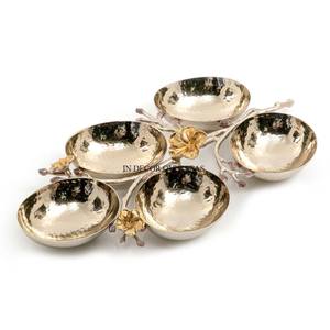 Cuenco chapado en oro fundido de aluminio de forma irregular con diseño de pájaro pulido brillante plateado Tazón de centro de mesa para el hogar y el hotel - Product Image 6