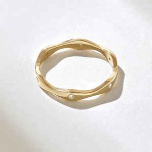 Anillo de Moda para Mujer, Estilo Clásico, Chapado en Oro sobre Plata de Ley, con Diamante Cultivado en Laboratorio de Corte Redondo, Anillo de Eternidad Personalizado - Product Image 3