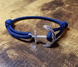Handmade Creations Antique Silver Finish Anchor <b>Bracelet</b> | | Anchor <b>Bracelet</b> | Nautical Paracord <b>Bracelet</b> - Product Image 1