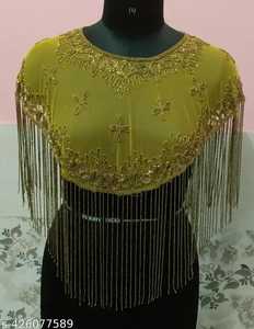 ชุดเดรสคลุมคอสีเขียวอ่อนสไตล์อินเดียพร้อมเลื่อมติดลูกปัดรูปทรงตรงสำหรับงานเทศกาลคลับเครื่องแต่งกายประดับมุก - Product Image 1