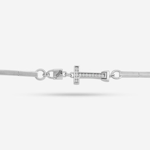 92.5 <b>Silver</b> Tennis <b>Bracelet</b> 188419 Rhodium Plated <b>Charm</b> <b>Bracelet</b> with Cross Key Shape Featuring Diamond Zircon for Gifts Parties - Product Image 4