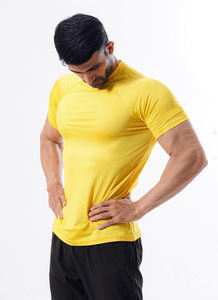 Venta caliente personalizado en blanco color mostaza algodón liso camiseta, algodón gimnasio fitness desgaste hombres camiseta - Product Image 3