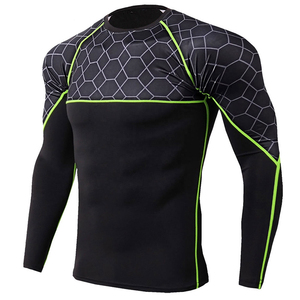 Fitness Workout Rash Guard Hommes O-Neck Manches Longues Fitness Wear Rash Guard Meilleure Qualité Hommes Rash Guard - Product Image 4