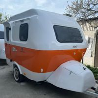 Remorque de camping pliable tout-terrain en aluminium, type teardrop, avec cuisine coulissante, suspension à double amortisseur, capacité de couchage pour 8 personnes, 45m