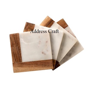 European and American Style Wood <b>Marble</b> <b>Coasters</b> In Round Shape Custom Vintage Style Tea Cup <b>Coasters</b> Table Decor Mats and Pads - Product Image 4