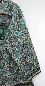 Robe d'été décontractée pour femmes de grande taille Mini robe maxi à imprimé floral bleu Bouton à manches longues régulier Prom naturel gratuit - Product Image 6