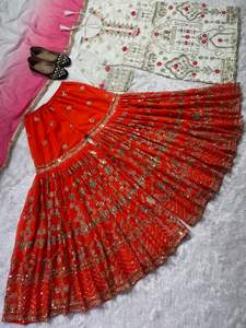 Heavy Faux Georgette With Heavy <b>Kurti</b> and Sharara Set - Product Image 5