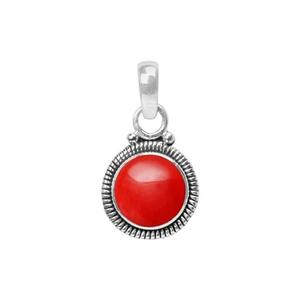 Pendentif en argent sterling 925 plaqué or avec pierre précieuse rouge ronde en forme de corail - Cadeau d'anniversaire parfait pour l'amour - Product Image 3