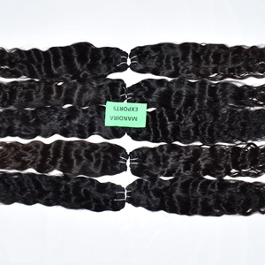 100% pas cher ondulé couleur naturelle aucune perte de cuticule brute non transformée alignée faisceaux en gros temple indien cheveux humains - Product Image 4