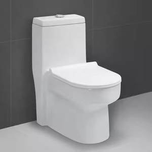 Toilette de toilette en céramique monobloc au design moderne Nigeria économie d'eau de qualité grande sortie forme de cuvette carrée raccords de piège en P inclus - Product Image 5
