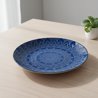 Assiette à dessert en grès céramique de qualité supérieure 3460799A-27, style nordique, passe au lave-vaisselle, motif uni, courbes simples, 150 ml
