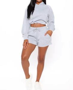 Tenues de printemps actives respirantes pour femmes, sweat à capuche et short de jogging pour adultes - Product Image 3