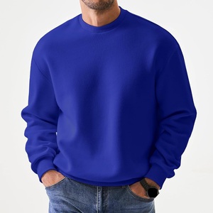 Sweat-shirt pour homme à épaules tombantes, sweat-shirt en coton mélangé, sweat-shirt uni personnalisé, col rond, sweat-shirt de rue de haute qualité - Product Image 5