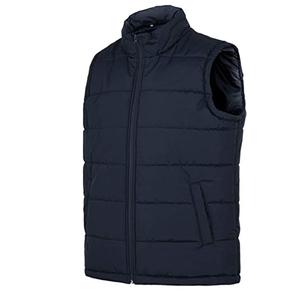 Nouvelle Arrivée Gilet matelassé sans manches pour homme à col montant avec motif lettres, deux poches latérales zippées, style streetwear hiver - Product Image 5