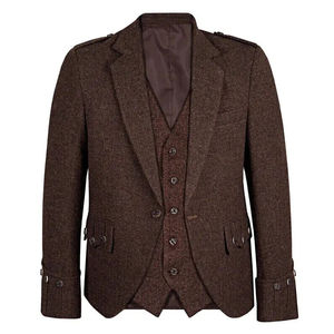 Gilet formel fait à la main écossais marron Argyll Kilt pour mariages et robe pour hommes Highland - Product Image 1