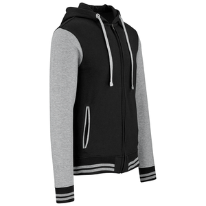Sudadera con Capucha Varsity para Hombre, 100% Poliéster, Forro Polar, Resistente al Viento, Ecológica, Transpirable, Cuello Alto, Logotipo Frontal, Invierno - Product Image 2