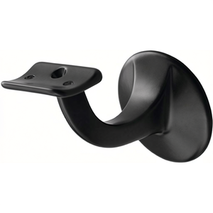 Aluminum Handrail <b>Bracket</b> Plastic-Coated <b>Black</b> 56mm Wall Plate Curved Support HERMETA-Assistive Devices - Product Image 3