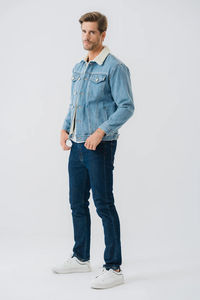 Nouvelle arrivée Veste en jean en coton pour homme Mode Vente en gros personnalisée Manteau en jean Hiver Tricoté Service OEM Nouveau tricot d'hiver - Product Image 5