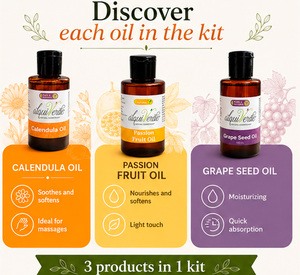 Alquiverde - Set de Regalo Trio de Aceites Esenciales 100% Puros Prensados en Frío Naturales - Aceites de Semilla de Uva, Maracuyá y Caléndula - Product Image 3