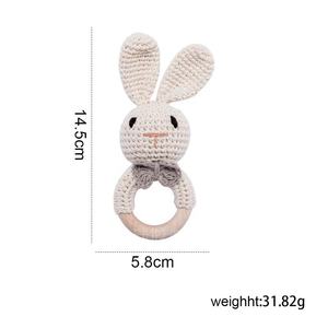 Vente en gros de hochets animaux au crochet personnalisés, jouets tricotés confortables pour bébés, artisanat textile et en tissu personnalisable - Product Image 6