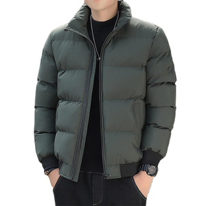 Custom Men's High Quality <b>Quilted</b> Down Jacket with Plain Hood Shiny Puffer Design Winter Warm Outwear <b>Thick</b> Canvas Coat - Product Image 2