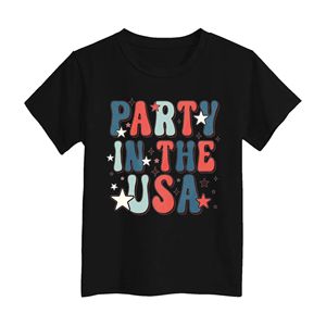 T-shirt à manches courtes unisexe avec drapeau américain design minimaliste vente en gros de vêtements tricotés en polyester/coton style patriotique - Product Image 3