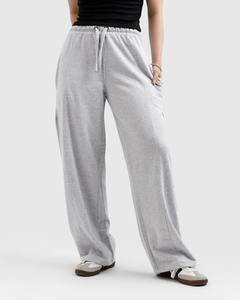 Pantalons de survêtement unisexes en molleton français, tendance 2026, vente en gros, 380 g/m², 100 % coton, coupe ample, jambes larges, blancs, pour femmes - Product Image 3
