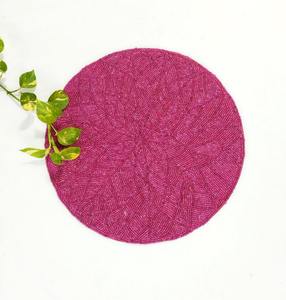 Mantel Individual Redondo de Cuentas de Vidrio de 12x12 Pulgadas, Moderno, Lujoso, Ecológico, Bordado, para Bodas, Fiestas y Cenas - Product Image 6