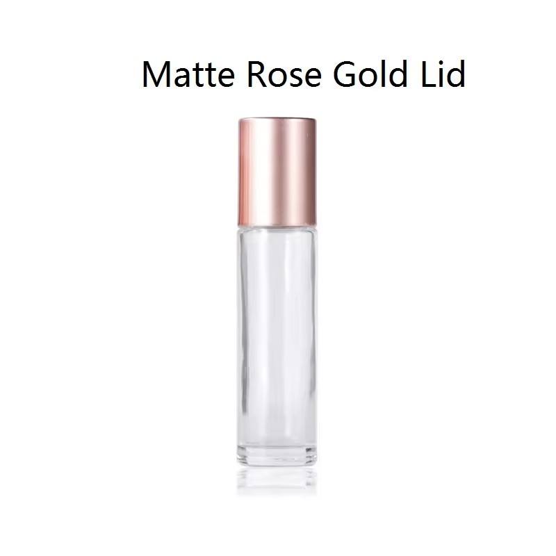 Clear + Matte rose gold cap