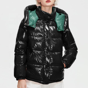 Down Coat <b>Women's</b> Bright Face Trend Hooded <b>Short</b> Thick Winter Bomber Shiny Puffer <b>Women's</b> <b>Jacket</b> - Product Image 4