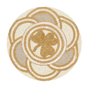 แผ่นรองจานลูกปัดสีลายดอกไม้ที่ดีที่สุดสำหรับตกแต่งโต๊ะแผ่นรองแก้วตกแต่งบ้านดีไซน์ลูกปัดและรูปทรง - Product Image 1