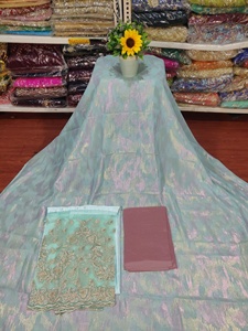 Vestido Dirac Somalí de Jacquard de Lujo Muy Solicitado con Patrón Brillante de Purpurina Dorada para Niñas, Ropa para Fiestas de Boda - Product Image 2