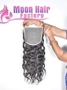 Produit incroyable, meilleur en vente en Inde avec fermeture d'excellente qualité 7*7 cheveux humains indiens ondulés, disponible à un prix abordable - Product Image 2