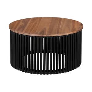 Nouvelle table basse en bois écologique avec base en métal noir, design moderne, meubles de salon, table d'appoint élégante et contemporaine - Product Image 2
