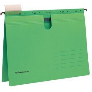 SOENNECKEN 25 Pcs./pack. Recycled Green Cardboard DIN <b>A4</b> 220g/m Hanging Binder File <b>Folder</b> - Product Image 1