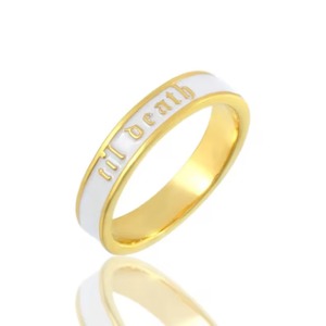 Til Death Dainty Silver Ring Ring ขายดีขายดีมาแรงซ้อนกันครบรอบและสัญญาวงแหวนด้วยการตั้งค่าที่มองไม่เห็น - Product Image 1