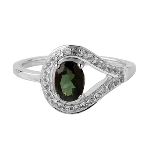 แหวนเงินแท้ 925 สำหรับผู้หญิงจาก Shah Gems ประดับด้วยเพอริดอตธรรมชาติ ท็อปาซสีขาว โอปอล และโกเมนทรงรี เหมาะสำหรับสวมใส่ทุกวัน - Product Image 1
