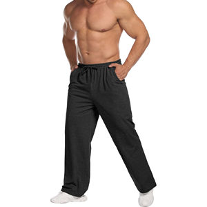 Customized Design New Arrival Anti-Wrinkle <b>Elastic</b> <b>Waist</b> Casual Plain Dyed Men's <b>Trousers</b> with Customized Printing Logo - Product Image 2