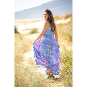 Womens Tie Dye Sleeveless Maxi Dress Flowy Boho Long Summer Dress <b>Beach</b> Resort Casual <b>Wear</b> - Product Image 4