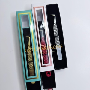 Pince à épiler lisse de haute qualité GETUP BROSONS IMPEX GBI-EET-2362 90/curve/isolation en acier inoxydable, couleurs argent/rouge/or - Product Image 6