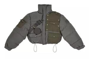 Hot Selling Customized Unisex Winter Woolen <b>Gilet</b> Puffer Coat Waterproof Breathable Stand Collar Patchwork Thick Regular Jackets - Product Image 6