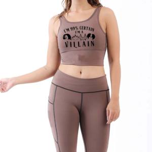 Conjunto de sujetador y mallas de yoga para mujer de alta calidad Active Wear Fitness Gym Yoga Sets para mujer con logotipo personalizado de algodón para niñas - Product Image 1