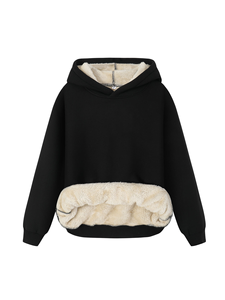 Sudaderas con capucha extragrandes de lana para mujer con logotipo personalizado y bolsillos - Product Image 2