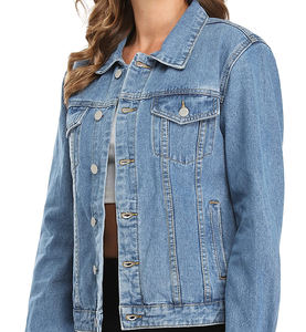 Latest Design Women's <b>Denim</b> Jacket Good <b>Material</b> OEM Services Good Selling Custom Color Women's <b>Denim</b> Jacket - Product Image 6