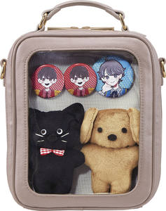 Bolso de Hombro Tsuletette MUI, Color Gris Claro, Dos Cremalleras, Forma Cuadrada, Correa Extraíble, Unisex - Product Image 2